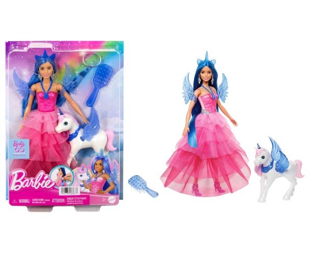 Barbie unicorn fairy dukke incl unicorn og tilbehør