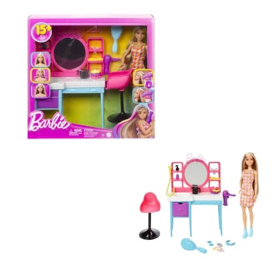 Barbie frisør salon legesæt med mange dele