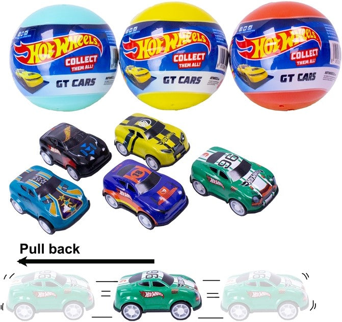 Hotwheels surprise ball med pull back bil