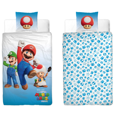 Super Mario Toad vendbart senior sengesæt 140x200 cm