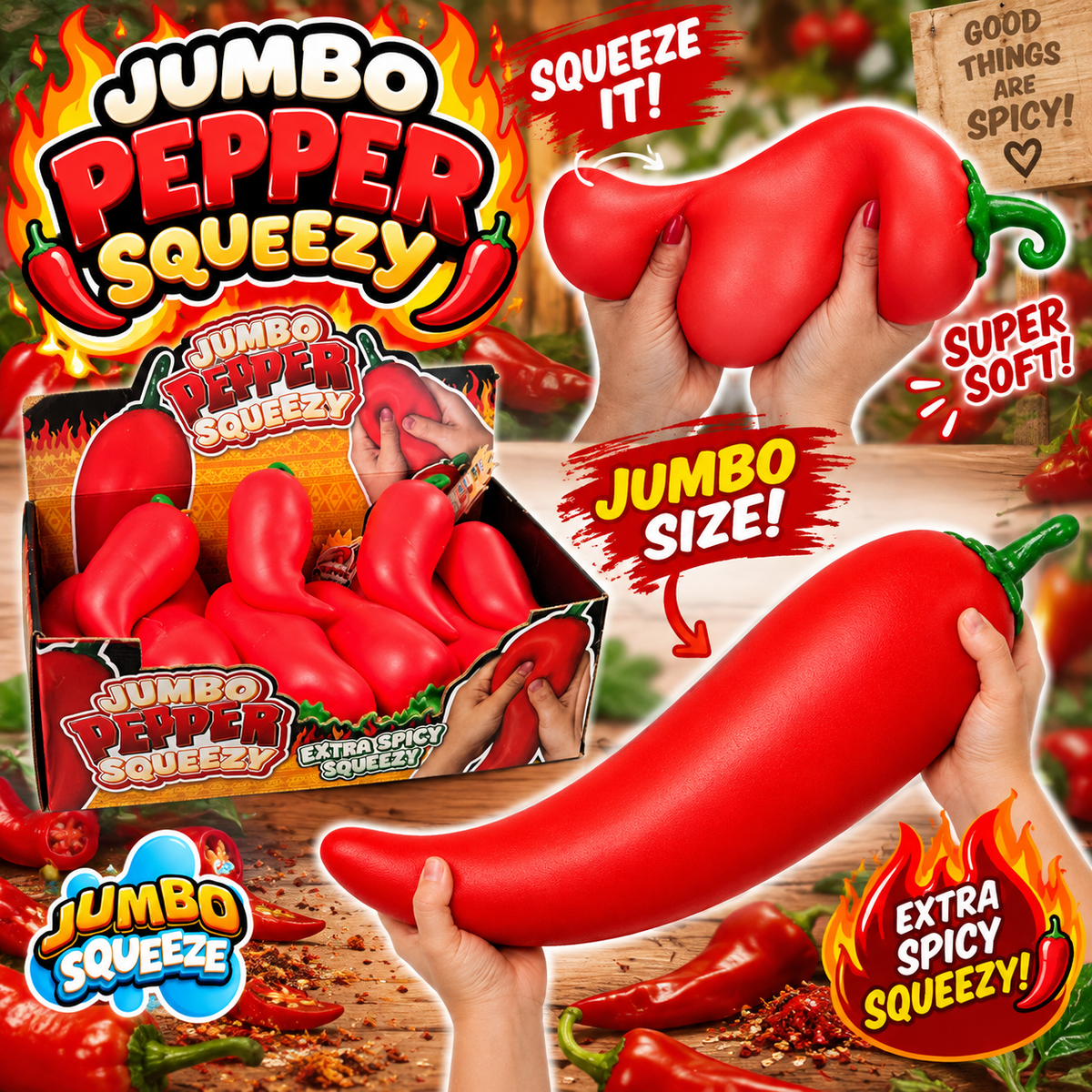 XXL Jumbo Chili pepper squishy 26 cm