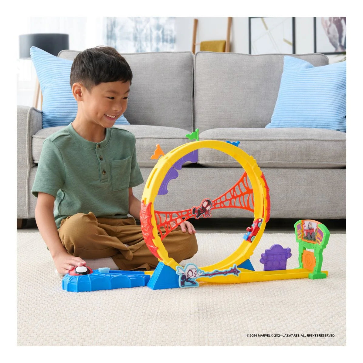 Spidey Amazing Metals Superloop bilbane med bil - 71 cm