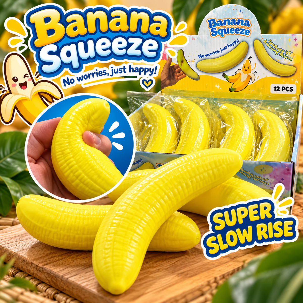 Slow rise banan Squishy 14 cm