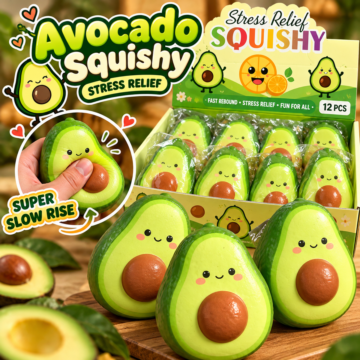 Slow rise Squishy avocado ca 10 cm