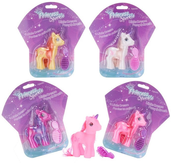 Unicorn med børste (Assorteret) 19x21 cm