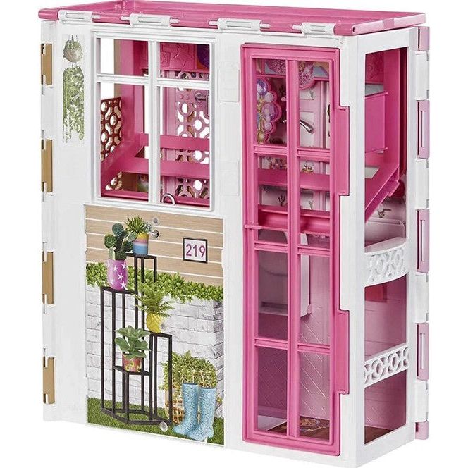 Barbie fuldt møbleret hus 32x42 cm