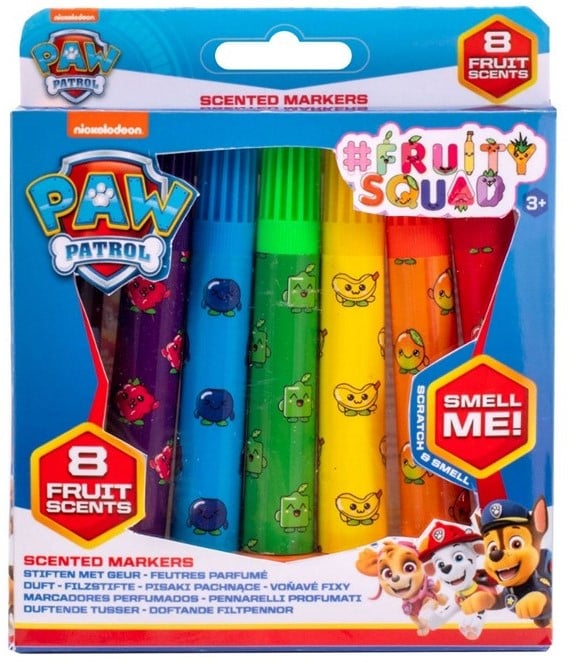 Paw Patrol tuscher med frugt duft. 8 stk