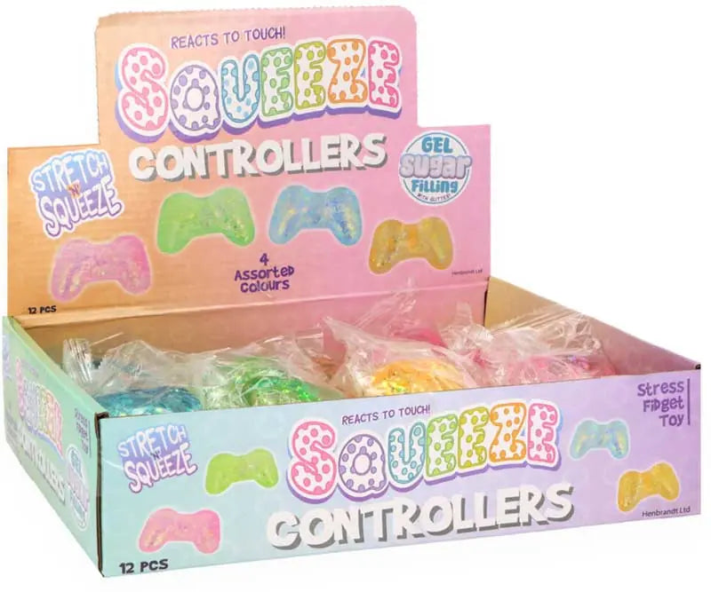 SQUEEZE GAMER CONTROL W/SUGAR & SPARKLES 9CM ASSORTED