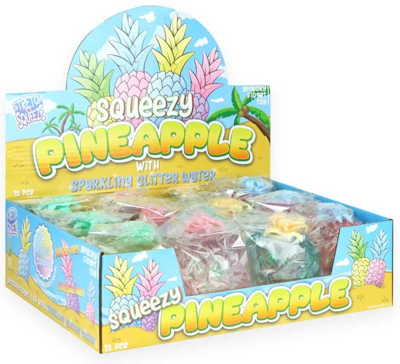 squishy ananas 12 cm (assorteret farve)