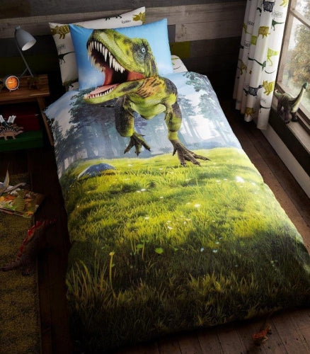Dinosauer T-Rex senior sengesæt 135x200 cm bomuld sengetøj voksen