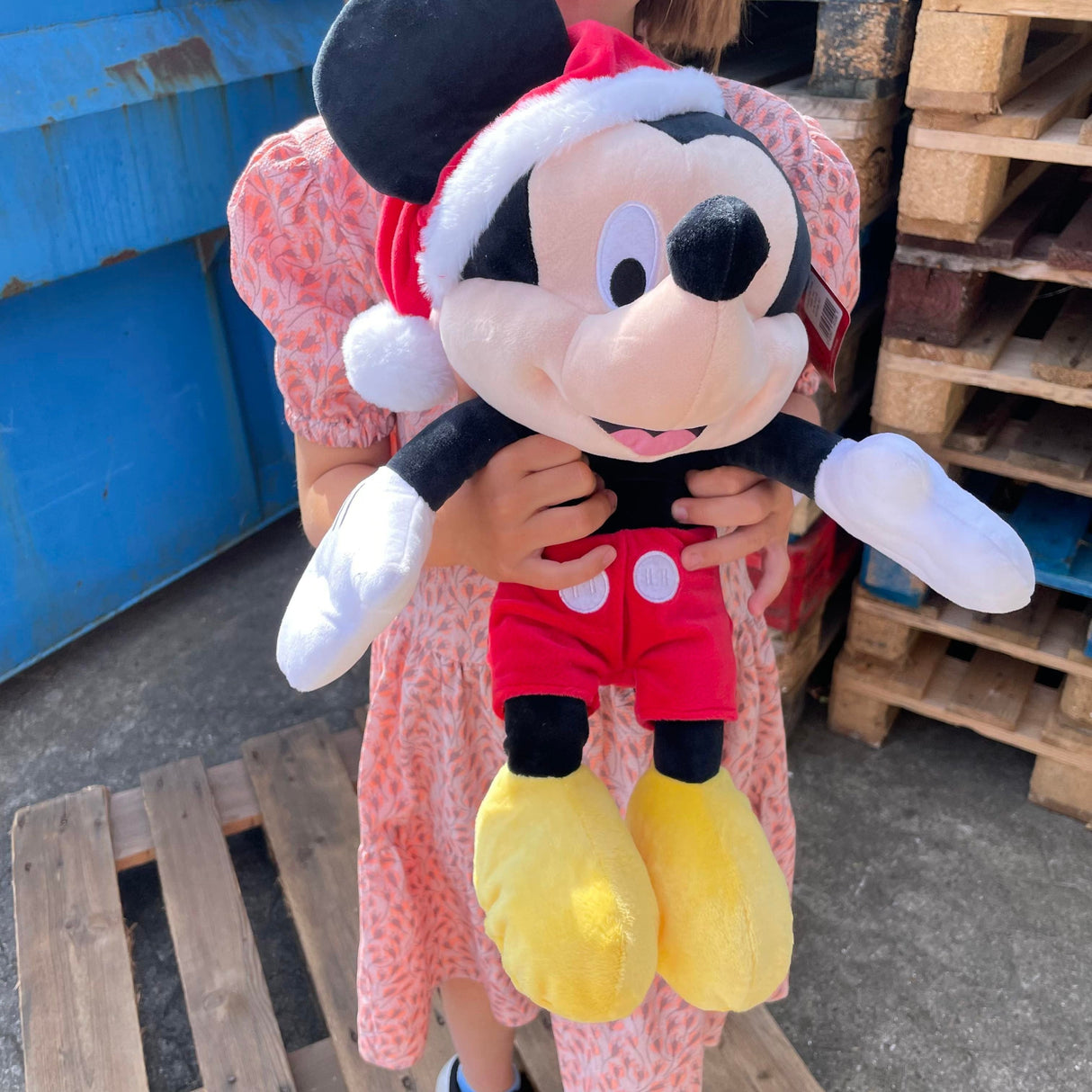 Kæmpe/stor Jule Mickey Mouse bamse