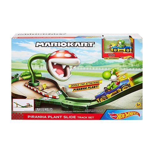 Hot Wheels Mario cart track set Yoshi