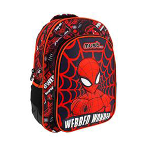 Spiderman skoletaske med 3 rum 45 cm