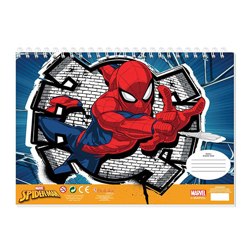 Spiderman tegneblok med klistermærker og linieal