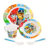 Paw Patrol spisesæt med 5 dele.  (Tallerken, skål, kop, ske og gaffel)