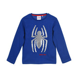 Spiderman longsleeve med paliet edderkop på maven blå
