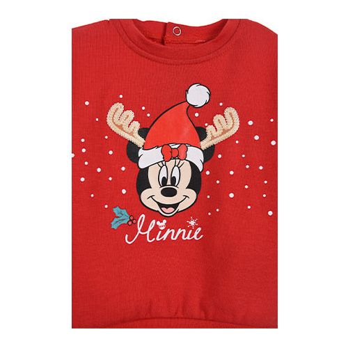 Disney Minnie Mouse julesweater 6-24 mdr med palietter rød