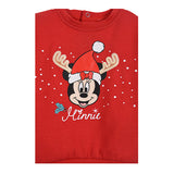 Disney Minnie Mouse julesweater 6-24 mdr med palietter rød