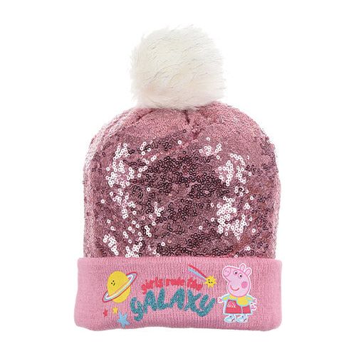 Gurli Gris Glitter "pom pom" Hue Pink og Handsker