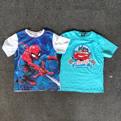 Tøjpakke 8 år - Cars & Spiderman t-shirts