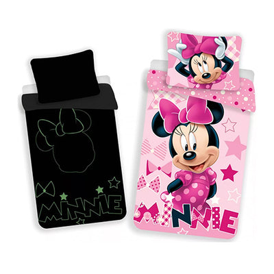 Minnie Mouse glow in the dark selvlysende sengesæt 100% bomuld