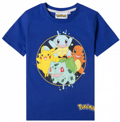 Pokemon T-Shirt blå 5-12 år