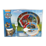 Paw Patrol spisesæt med 5 dele.  (Tallerken, skål, kop, ske og gaffel)