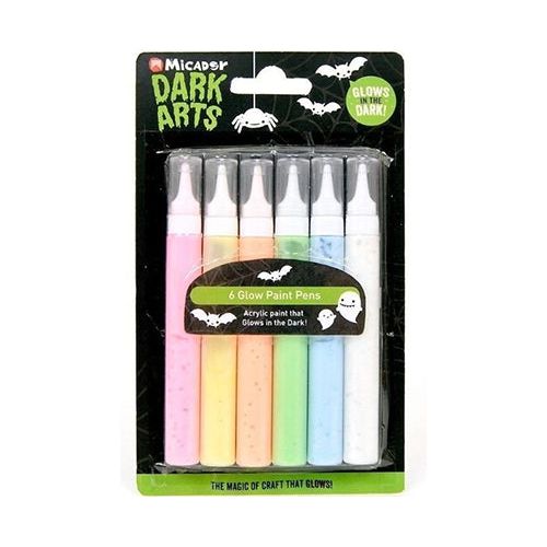 Glow in the dark paint pens (6 stk)