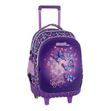 Sommerfugle 3D glitter Skoletaske trolley 45 cm med 3 rum