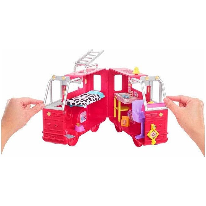 Barbie Brandbil incl figur og masser af dele - 21x40 cm