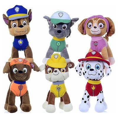 Paw Patrol 28 cm bamse Zuma/Chase/Skye/Rubble/Marshall/Rocky