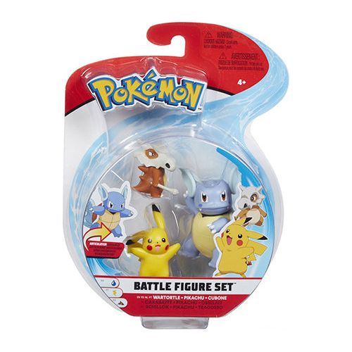 Pokemon 3 pack figursæt - Pikachu, Wartotle, Cubone