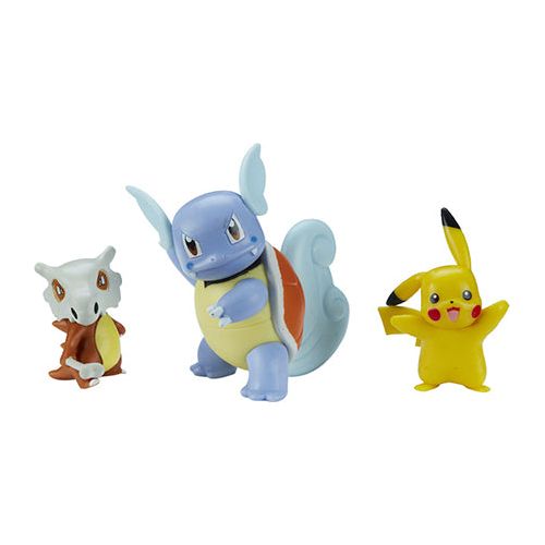 Pokemon 3 pack figursæt - Pikachu, Wartotle, Cubone