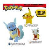 Pokemon 3 pack figursæt - Pikachu, Wartotle, Cubone