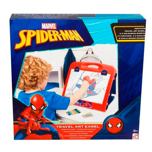 Spiderman staffeli tegnetavle inkl. tilbehør rejsevenlig