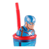 Captain America 3D krus med sugerør 360ML